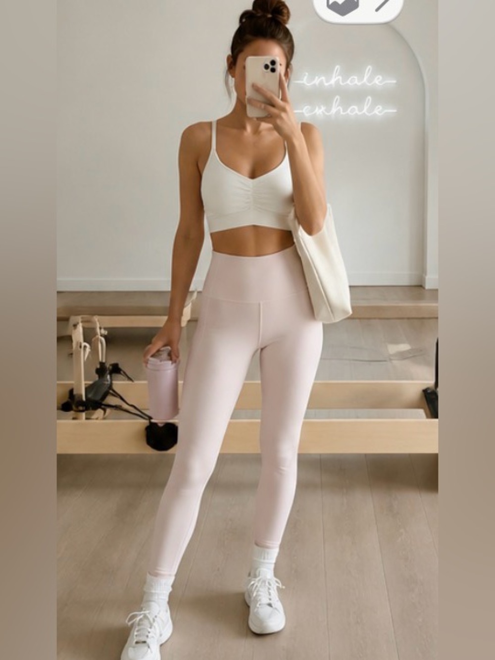 Fabletics Pure Luxe Oasis High-Waist Light Ballet Pink Seamless Leggings sz XS